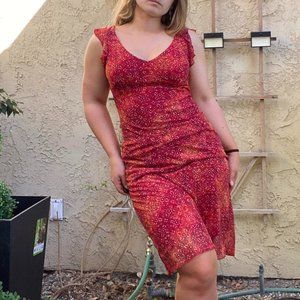 LA BELLE unique redorange tank midimini dress